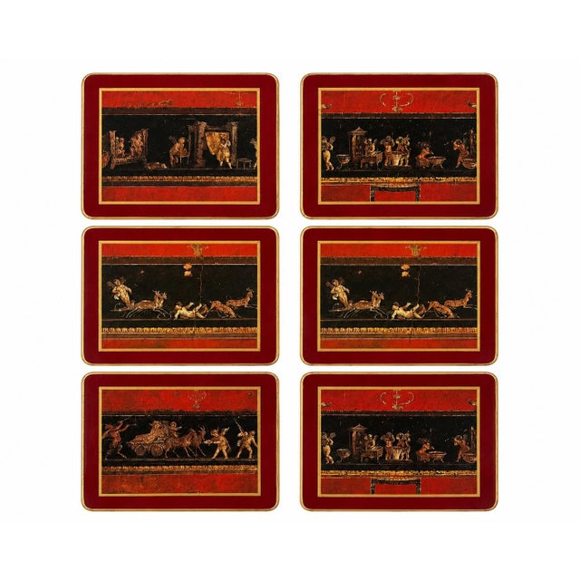 Vintage Set 6 Asprey London Lady Clare Neoclassical Wood Bar Coasters For Sale - Image 11 of 11