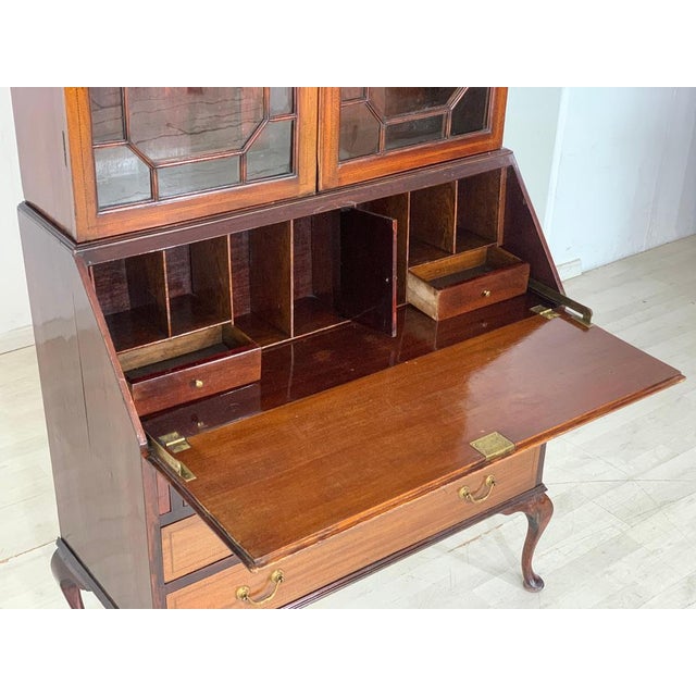 Antique Mahogany Display Cabinet with Secretary, 1880 For Sale - Image 4 of 12