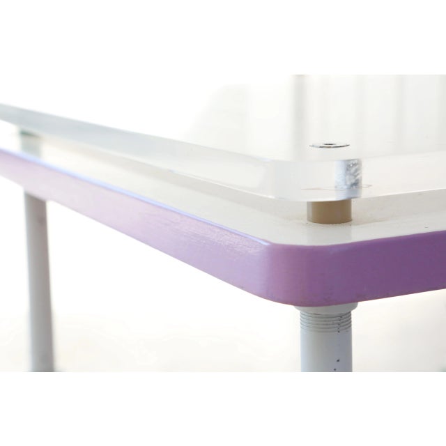 Postmodern 1992 Postmodern Metal and Frosted Acrylic Coffee Table by Mitch Levin For Sale - Image 3 of 9