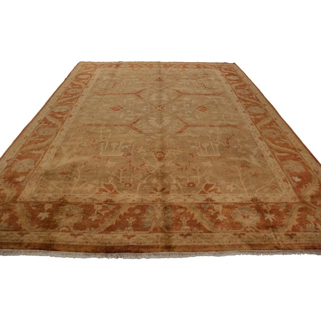 Textile New Gold Wash Indian Oushak Design Rug - 9'9" X 13'3" For Sale - Image 7 of 12