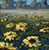 American William Hawkins Sunflower Landscape Painting Including the Antiqued Gold Wood Frame For Sale - Image 3 of 5