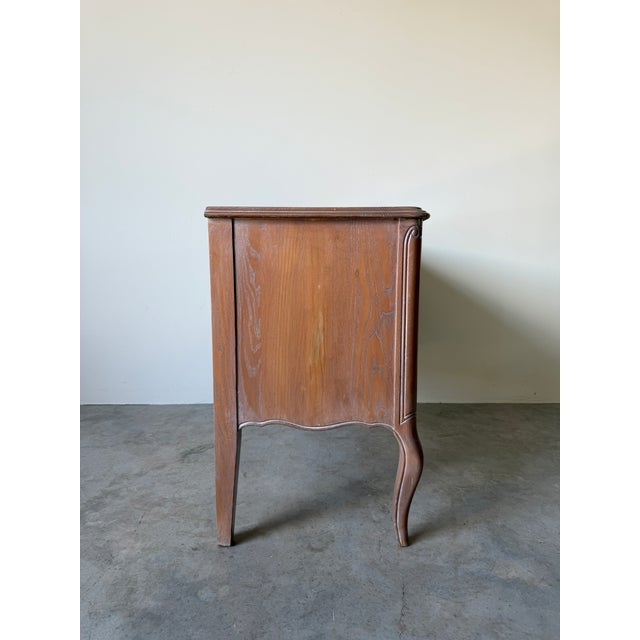 1980's Vintage French Provincial Carved Wood Two-Drawer Nightstand For Sale - Image 9 of 18
