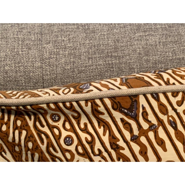 Asian Contemporary Square Pillow Newly Made From Vintage Batik Cotton Fabric For Sale - Image 3 of 4