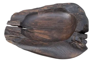 Andrianna Shamaris Over Sized Charred Sculptural Teak Wood Vessel