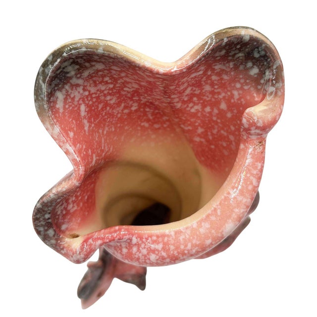 1950s 1950s Ebb Tide Vase Fish & Shell Pink Speckled Ceramic Vase by Hull Pottery For Sale - Image 5 of 7