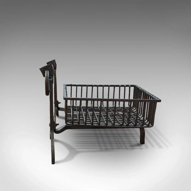 Metal Victorian Antique Cast Iron Fire Basket For Sale - Image 7 of 13