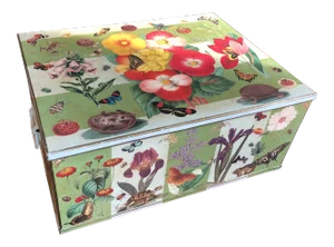 Large 19th Century Fawn and Flora Metal Document Box