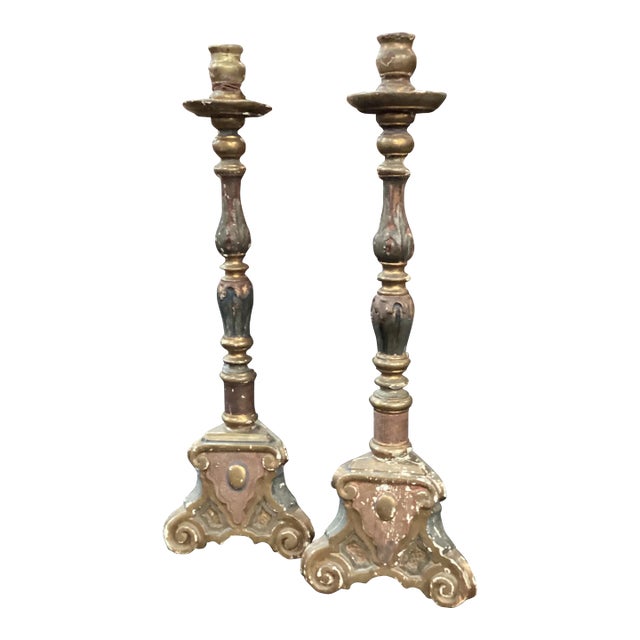 Early 20th Century French Tall Candlesticks - a Pair For Sale