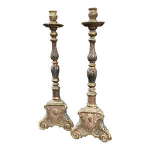 Early 20th Century French Tall Candlesticks - a Pair