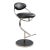 Design Institute of America Black Leather & Chrome Hightop Barstools For Sale