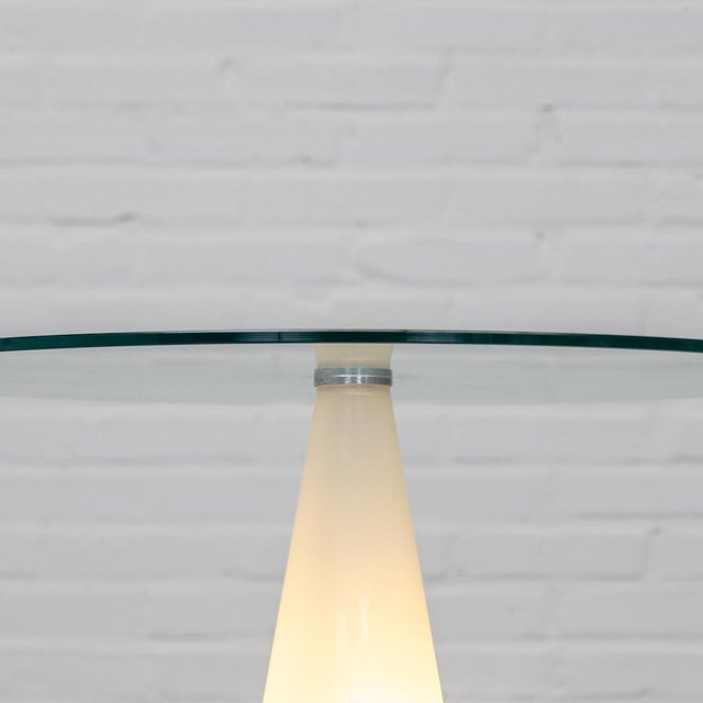 ‘Birillo’ side table with integrated lamp designed by Parisotto for Fontana Arte, Italy, 1980s. A distinctive postmodern...