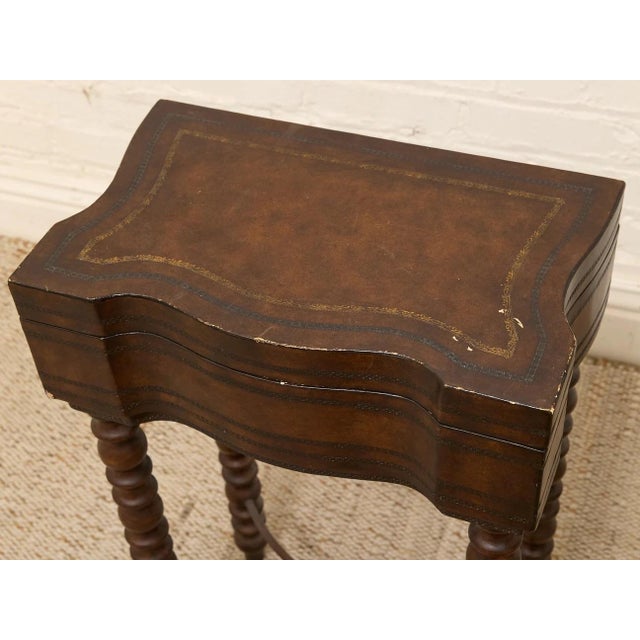 Vintage Spanish Revival Sewing Side Table With Barley Twist Legs For Sale - Image 4 of 8