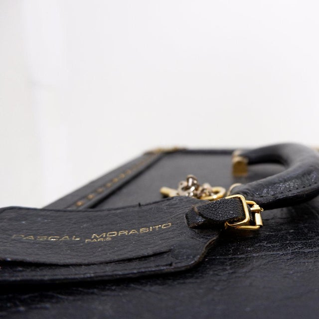 Vintage Black Leather Beauty Case by Pascal Morabito, 1980s For Sale - Image 6 of 15