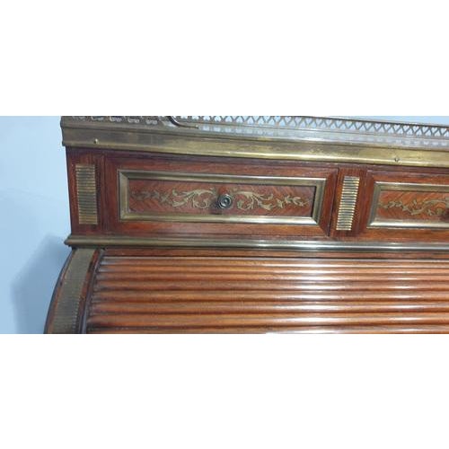Brass Inlaid Ladies Bureau Desk For Sale - Image 13 of 18