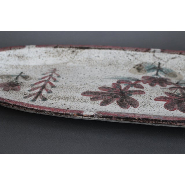 Large French Ceramic Tray by Gustave Reynaud for Le Mûrier, 1960s For Sale - Image 9 of 13