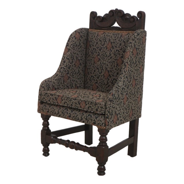 English Vintage Diminutive Doll or Youth Throne Chair For Sale