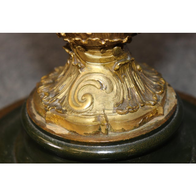 19th Century Pair Art Nouveau Bronze and Marble Top End Tables by Ferville Suan For Sale - Image 14 of 17