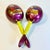 1950s Vintage Boho Chic Mexican Hand-Painted Maracas - A Pair For Sale - Image 9 of 11