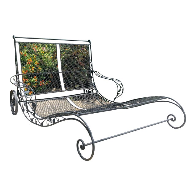 Vintage Wrought Iron Double Chaise Lounge | Chairish (640 x 640 Pixel)