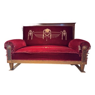 19th-Century German Gründerzeit Mohair Sofa, Berlin, C. 1880 For Sale