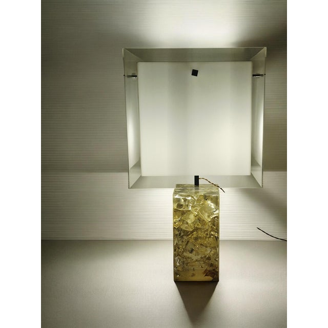 Mid-Century Modern Vintage Table Lamp in Fractal Resin by Pierre Giraudon, France, 1970s For Sale - Image 3 of 10