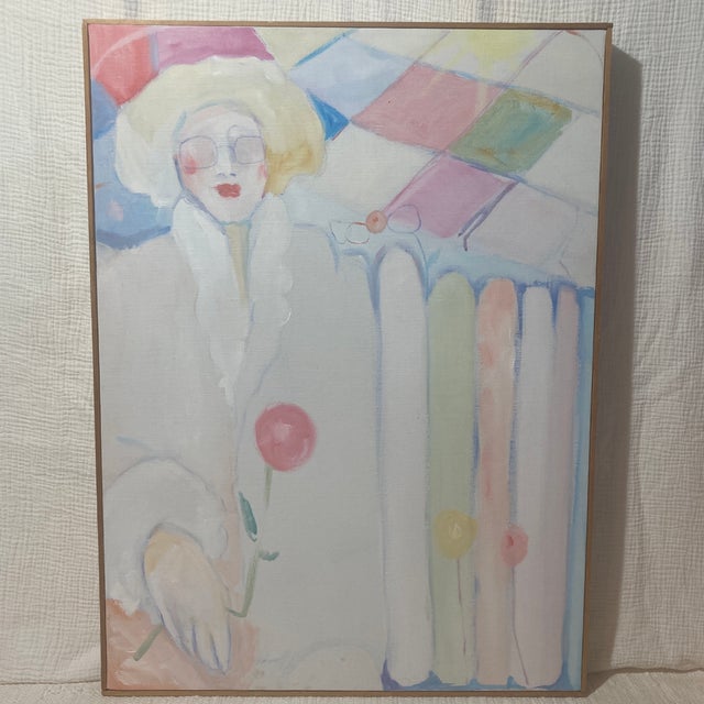 1982 Portrait Painting on Linen by Mary Howe Kiraly, Signed With Provenance & Floater Frame For Sale - Image 11 of 12