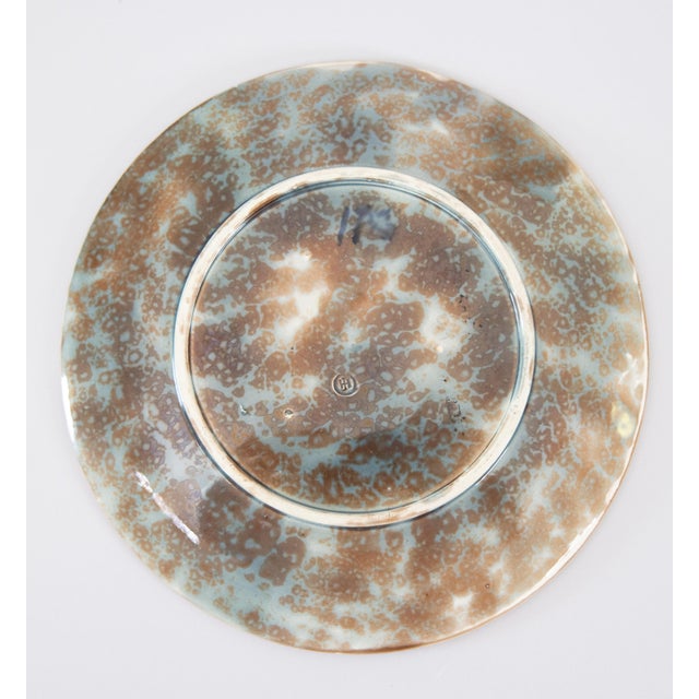 Ceramic 19th Century English Joseph Holdcroft Yellow Majolica Flying Crane Plate For Sale - Image 7 of 9