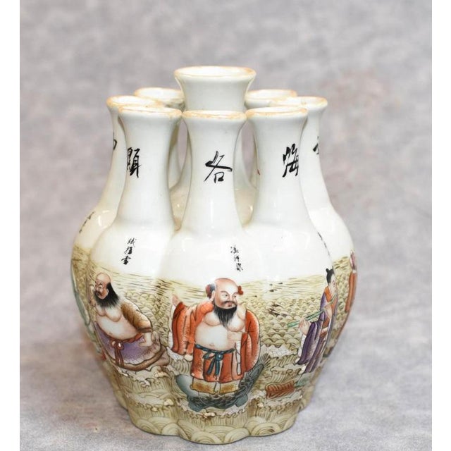 Chinese Qianlong Porcelain Crocus Vase with Hand Painted Multi Stem For Sale - Image 10 of 10