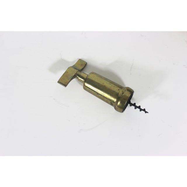 Mid-Century Modern Vintage Italian Brass Corkscrew, Wine Opener, Bar Tool, Screw Pull, Wine Key, Solid Brass, Bar Cart Styling, Gift for Him, Wine Lover For Sale - Image 3 of 9