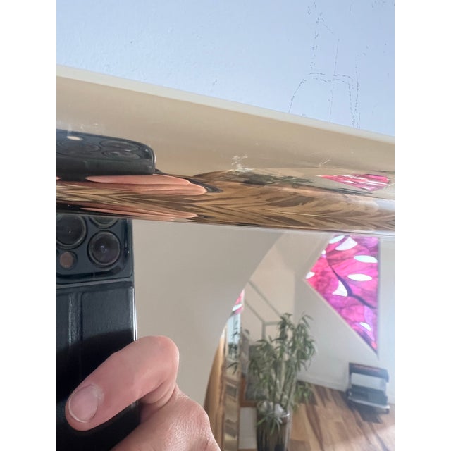 1980s Vintage Postmodern 1980s Square Wall Mirror Windsor Gold Frame Flowers Vase For Sale - Image 5 of 13