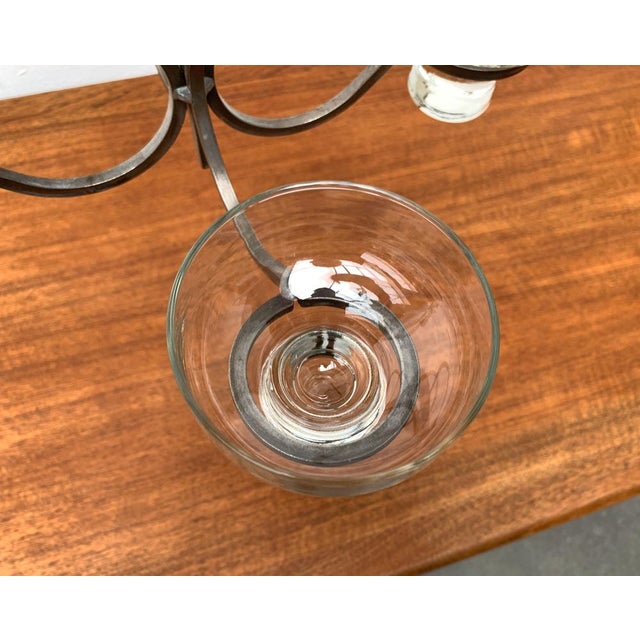 Mid-Century Danish Metal and Glass Candleholder, 1960s For Sale - Image 9 of 18