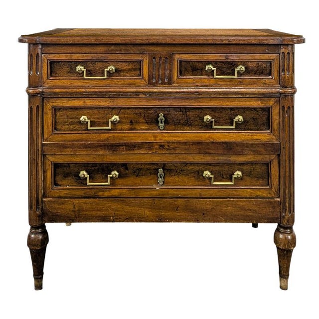 Louis XVI Style Walnut Chest of Drawers, 1800s For Sale - Image 6 of 6