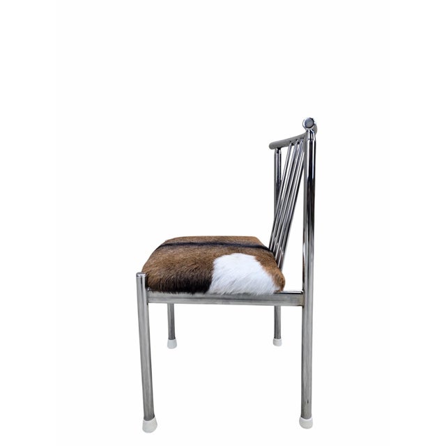 MCM B. Brody Chrome Spindle Back Side Chairs Newly Reupholstered – Pair For Sale - Image 12 of 12