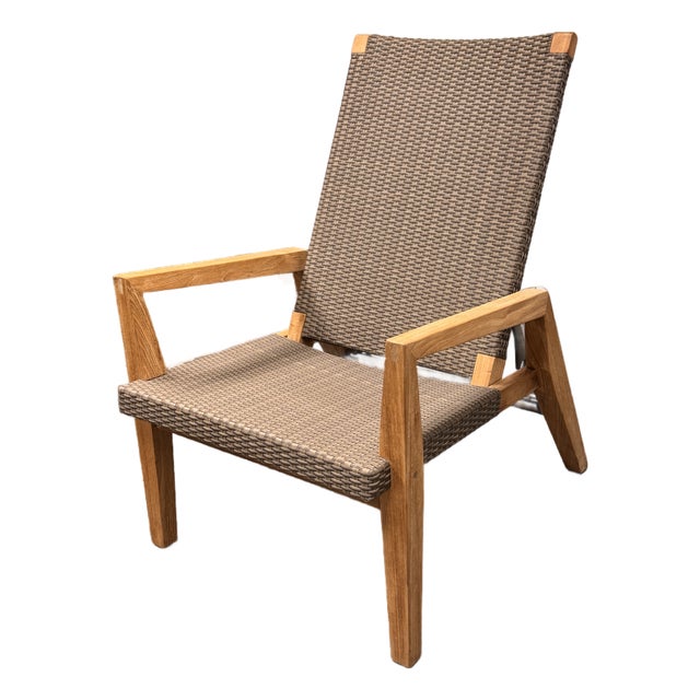 Janus Et Cie Quinta Teak Woven Reclining Lounge Chair, Outdoor For Sale