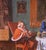 Early 20th Century Early 20th Century French Cardinal Genre Interior Painting Signed R. Fricheville For Sale - Image 5 of 11