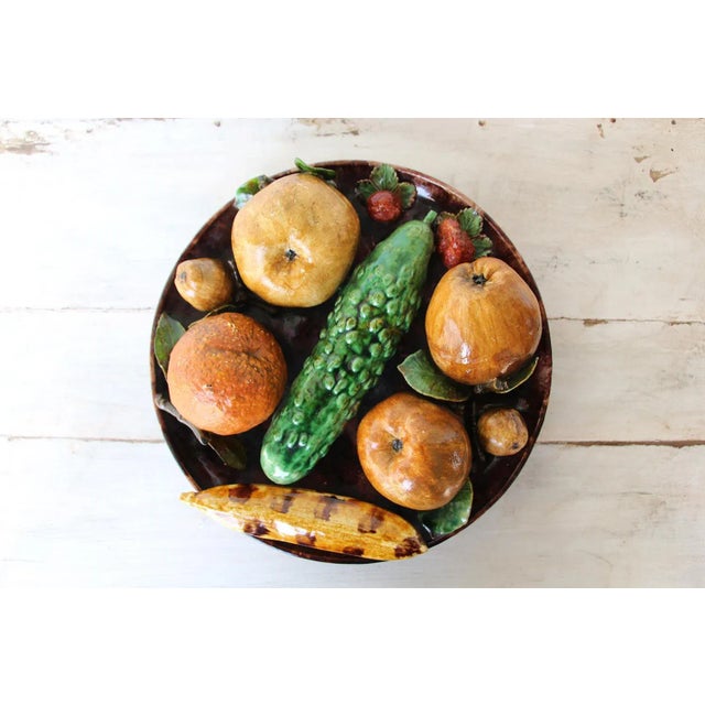 Trompe l'Oeil Antique Portuguese Large Wall Plate For Sale - Image 12 of 12