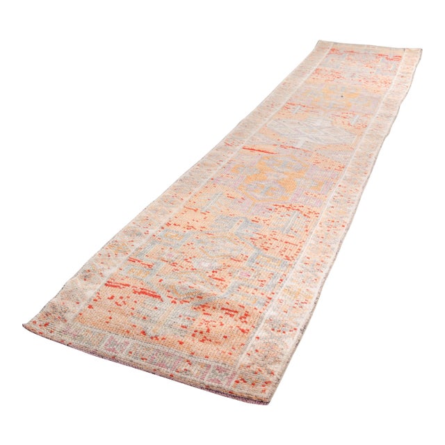 1960s Minimalist Handknotetd Hallway Rug For Sale
