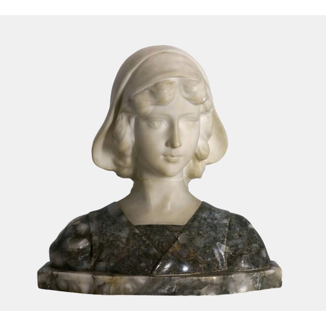 Bust of a Young Woman, 1900, Faux Marble For Sale - Image 7 of 7