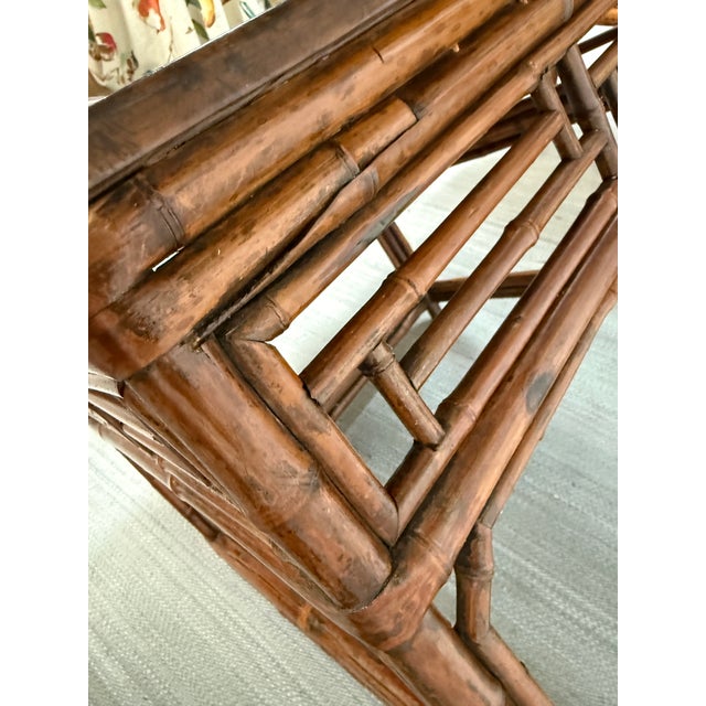 Organic Modern Dark Bamboo Side Table For Sale - Image 10 of 12