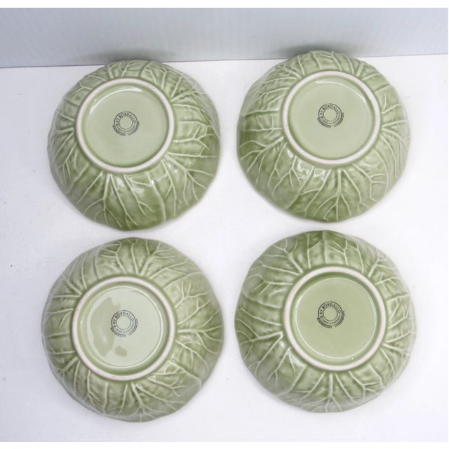 Beautiful set of Bordallo Pinheiro Green Cabbage Leaf Small Bowls, crafted in Portugal and made in the iconic Majolica...