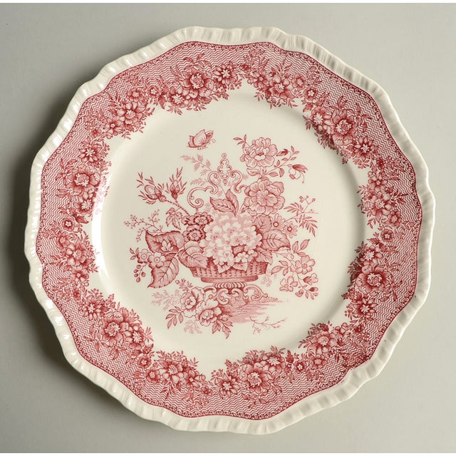 Vintage Mixed Pink Transferware Dinner Plates Set of 8 Chairish