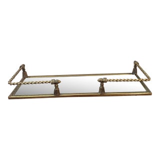 Late 20th Century Hollywood Regency Stylebuilt Rope Tassel Glass Vanity Tray For Sale