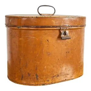 19th Century Country English Victorian Oval Metal Hat Box