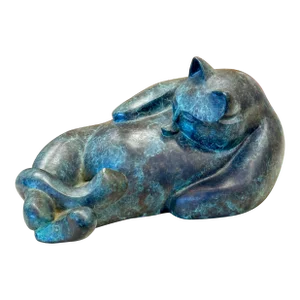 Barbara Beretich “Tanko” Bronze Cat Sculpture 1996