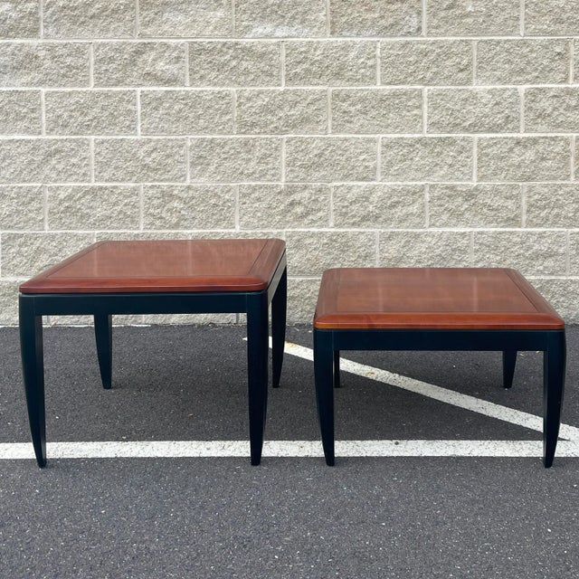 21st Century David Edward Modern Ebonized & Cherry Side Tables - 2 Pieces For Sale - Image 13 of 13
