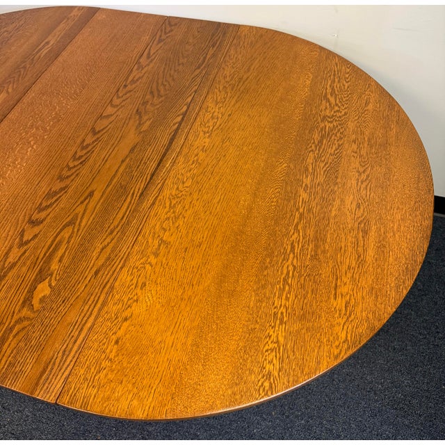 Wood Early 20th Century Quarter Sawn Oak Claw Foot Dining Table For Sale - Image 7 of 10