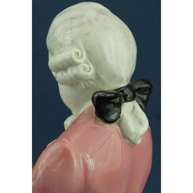 19th Century Art Nouveau Ceramic Sculpture Depicting Wolfgang Amadeus Mozart as a Child by Perigot for Goldscheider, Austria, 1890s For Sale - Image 15 of 18