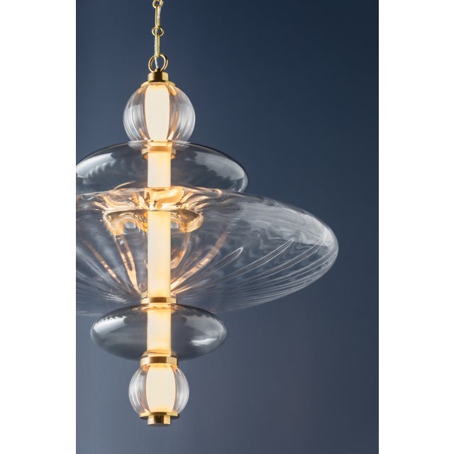 Hudson Valley Lighting Williams 24.75 in. 1 Light Pendant in Aged Brass Finish For Sale - Image 9 of 10