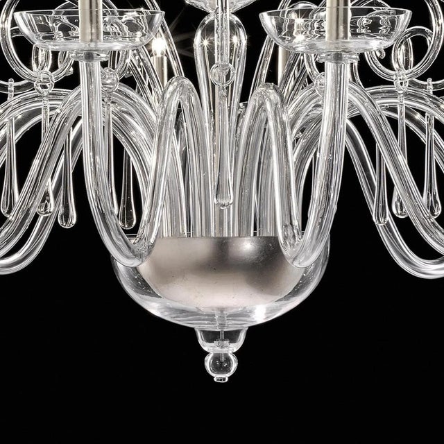 Early 21st Century Impressive Venetian Curls Chandelier in Clear Murano Glass with Style by Simoeng for Simoeng For Sale - Image 5 of 7