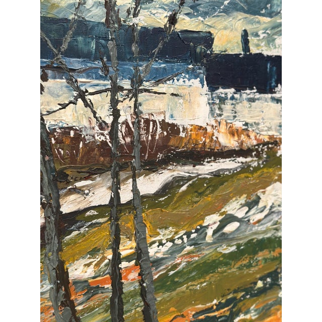 Stig Hallblom, Landscape with Houses and Trees, 1950s, Oil Painting on Panel, Framed For Sale - Image 10 of 18